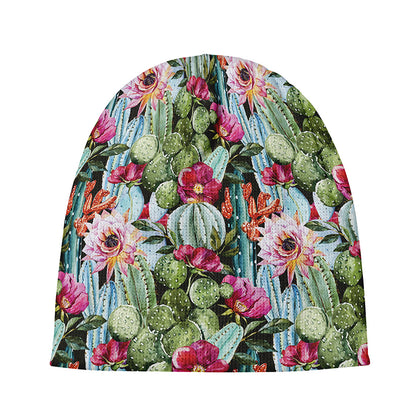 Vintage Cactus And Flower Print Beanie