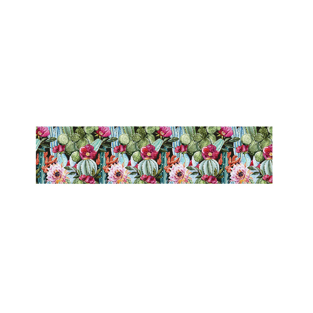 Vintage Cactus And Flower Print Bed Runner
