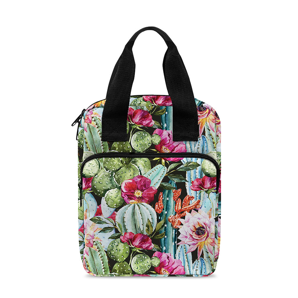 Vintage Cactus And Flower Print Bible Tote Bag