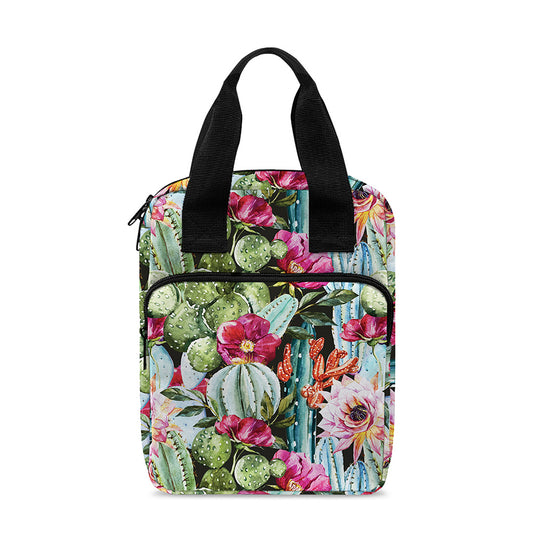 Vintage Cactus And Flower Print Bible Tote Bag