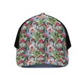 Vintage Cactus And Flower Print Black Mesh Trucker Hat