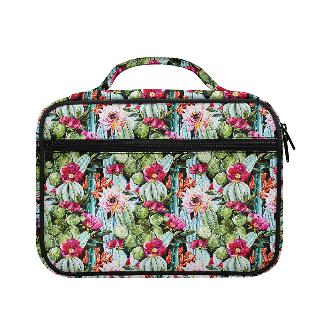 Vintage Cactus And Flower Print Briefcase Bible Bag
