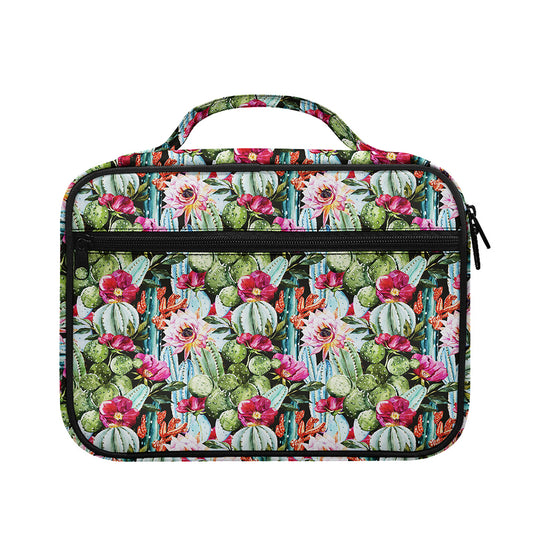 Vintage Cactus And Flower Print Briefcase Bible Bag
