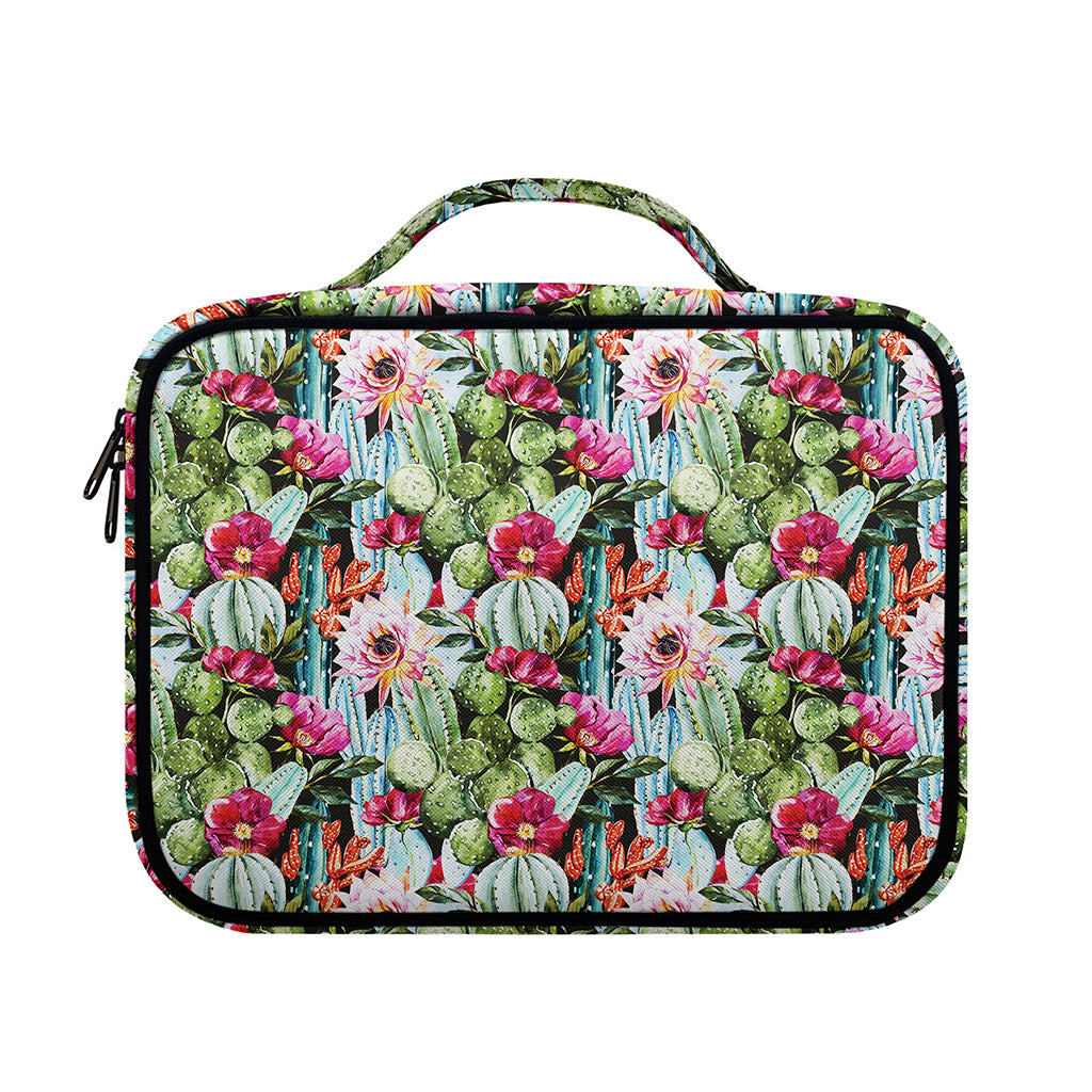 Vintage Cactus And Flower Print Briefcase Bible Bag