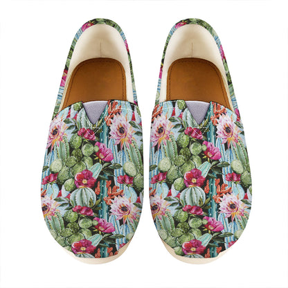 Vintage Cactus And Flower Print Casual Shoes