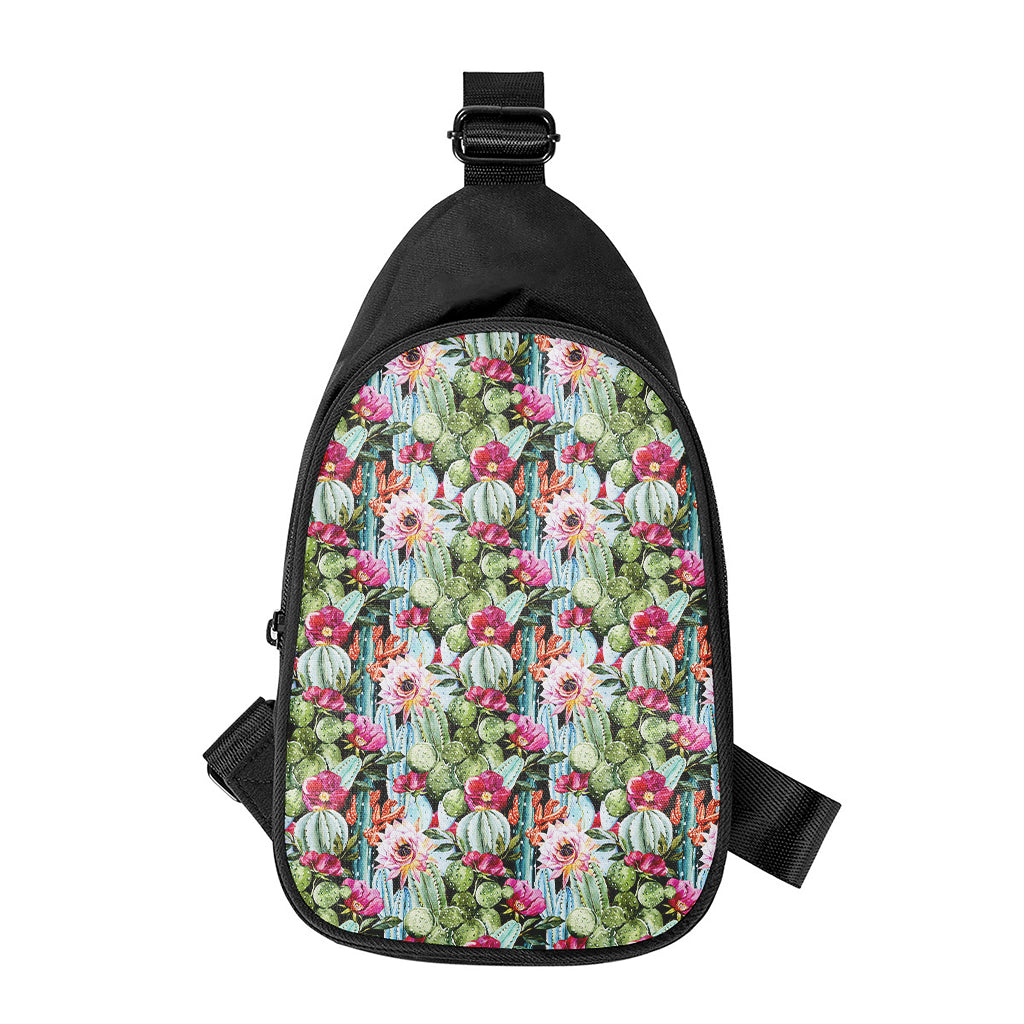 Vintage Cactus And Flower Print Chest Bag