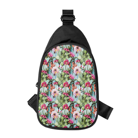 Vintage Cactus And Flower Print Chest Bag