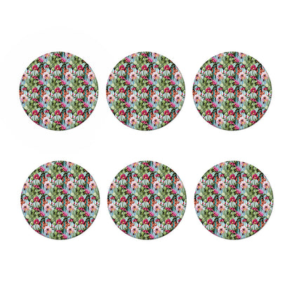 Vintage Cactus And Flower Print Coaster Set