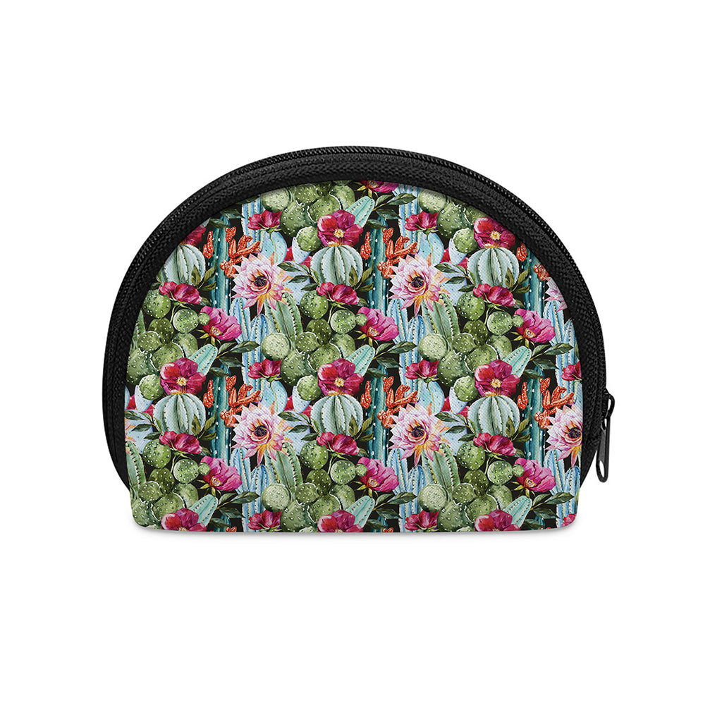 Vintage Cactus And Flower Print Coin Purse
