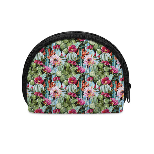 Vintage Cactus And Flower Print Coin Purse