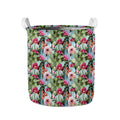 Vintage Cactus And Flower Print Collapsible Laundry Basket