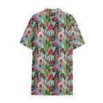 Vintage Cactus And Flower Print Cotton Hawaiian Shirt