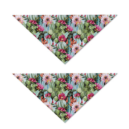 Vintage Cactus And Flower Print Dog Bandana