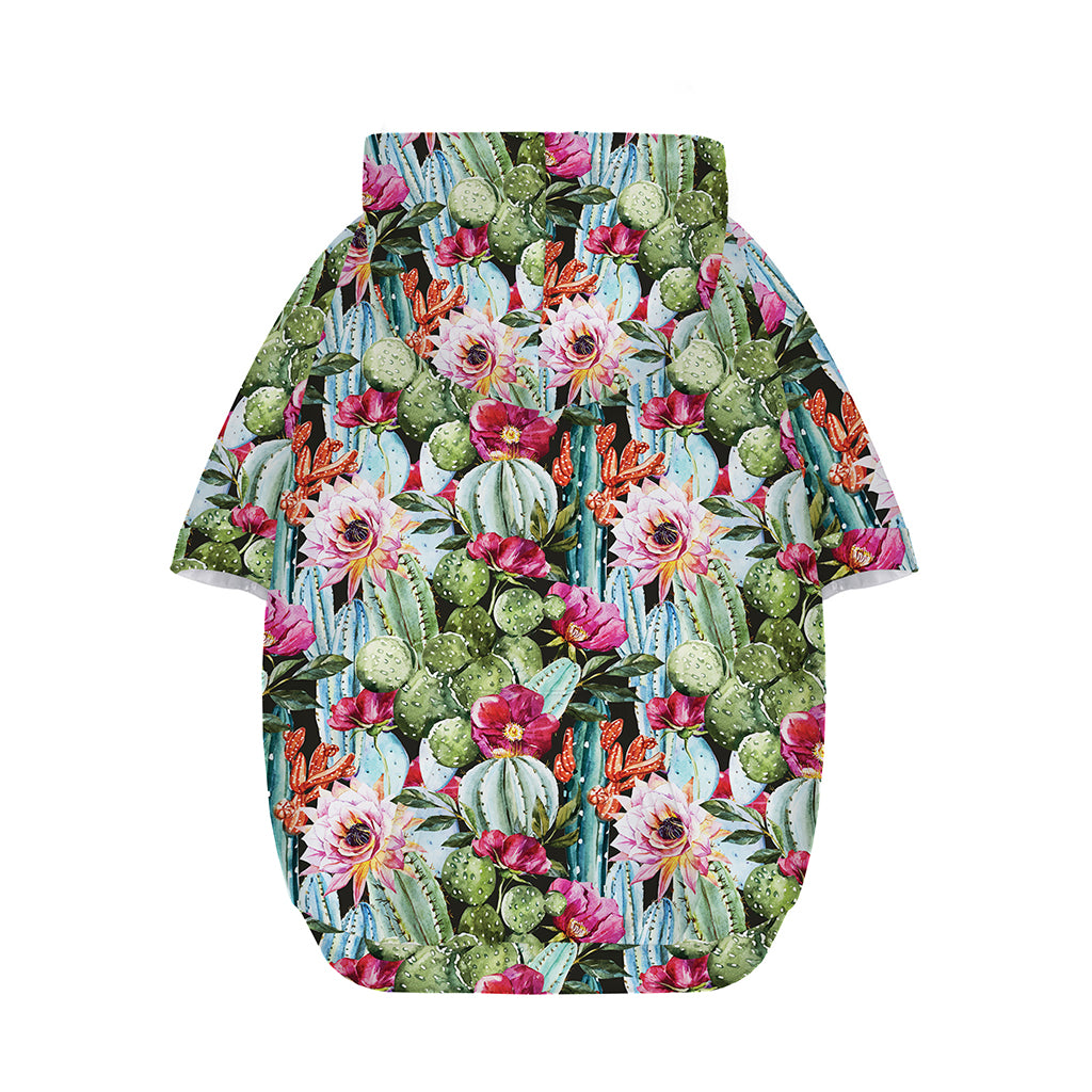 Vintage Cactus And Flower Print Dog Zip Up Hoodie