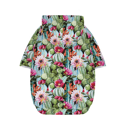 Vintage Cactus And Flower Print Dog Zip Up Hoodie