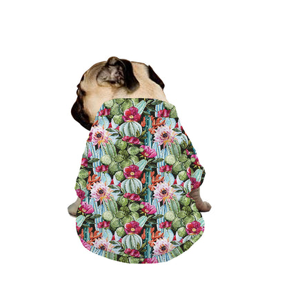 Vintage Cactus And Flower Print Dog Zip Up Jacket