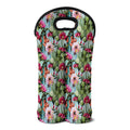 Vintage Cactus And Flower Print Double Neoprene Wine Tote