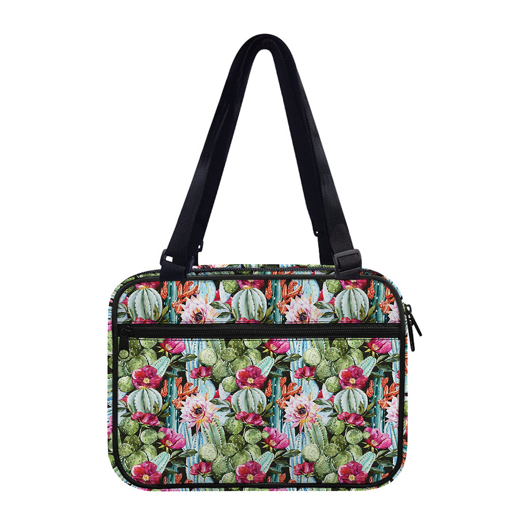 Vintage Cactus And Flower Print Double Strap Bible Bag