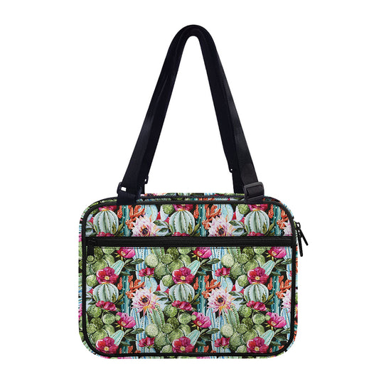 Vintage Cactus And Flower Print Double Strap Bible Bag