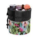 Vintage Cactus And Flower Print Drawstring Makeup Bag
