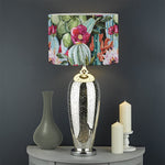 Vintage Cactus And Flower Print Drum Lamp Shade