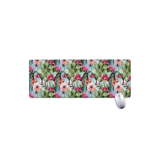 Vintage Cactus And Flower Print Extended Mouse Pad
