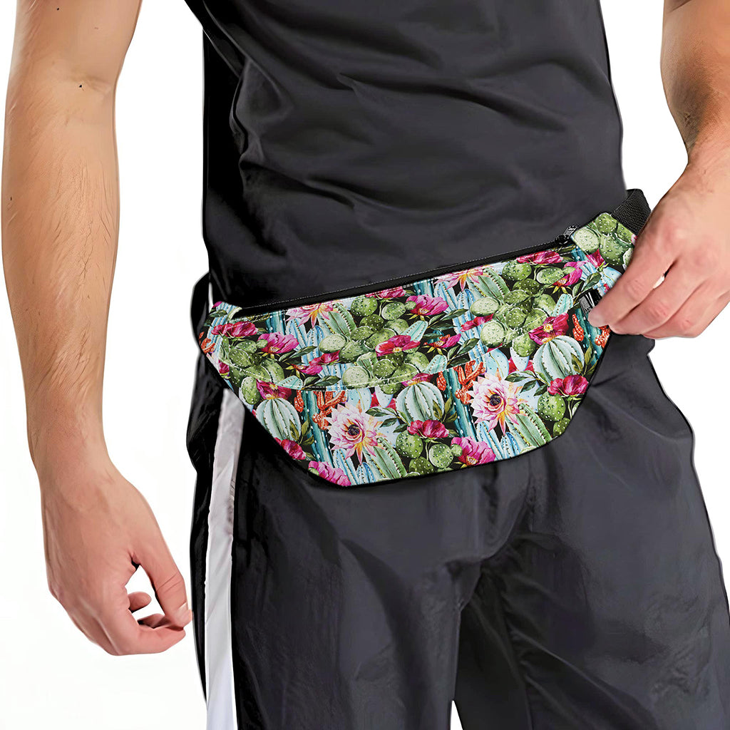 Vintage Cactus And Flower Print Fanny Pack
