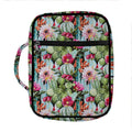 Vintage Cactus And Flower Print Front Pocket Bible Bag