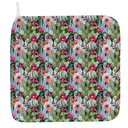 Vintage Cactus And Flower Print Hand Towel