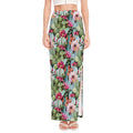Vintage Cactus And Flower Print High Slit Maxi Skirt