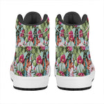 Vintage Cactus And Flower Print High Top Leather Sneakers