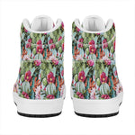 Vintage Cactus And Flower Print High Top Leather Sneakers