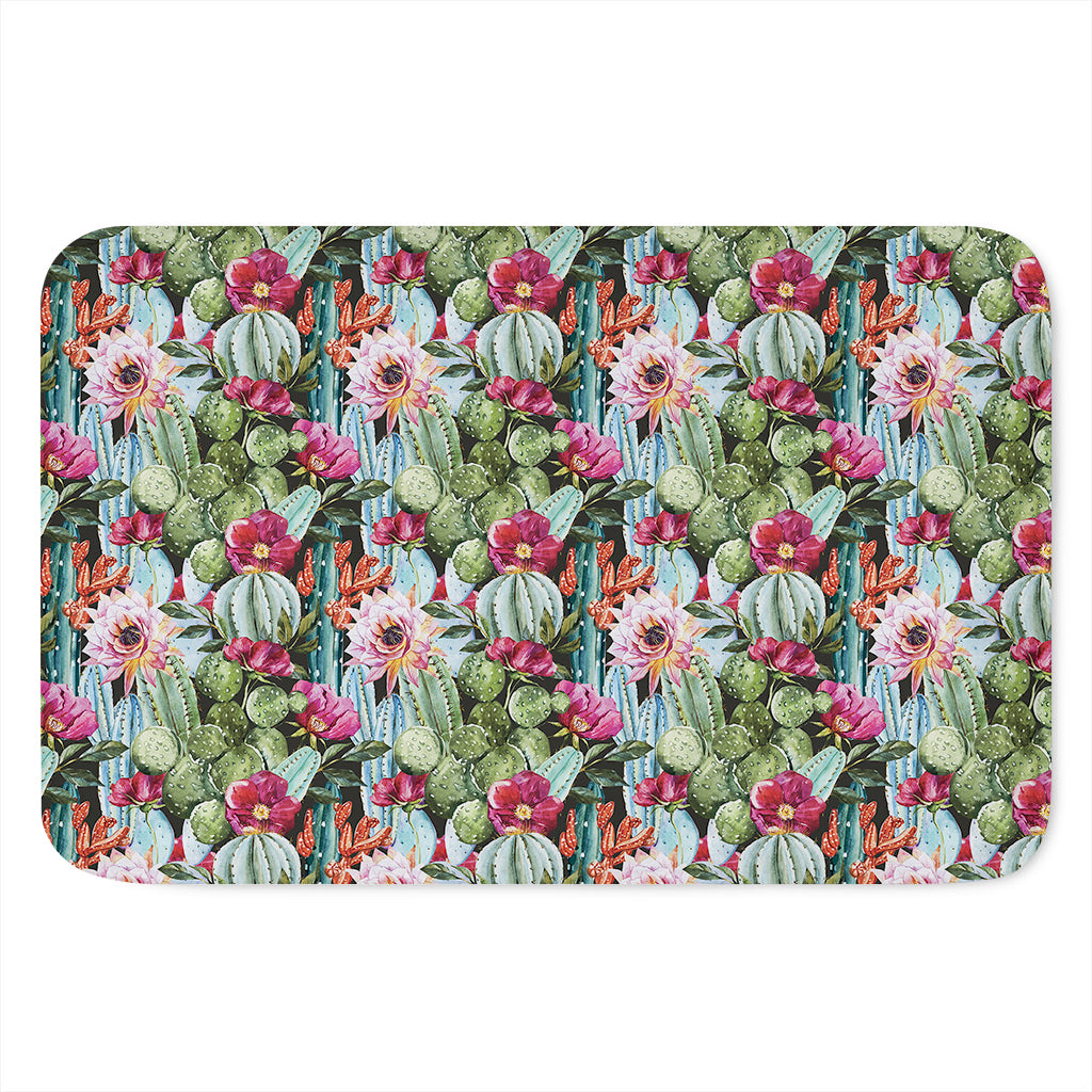 Vintage Cactus And Flower Print Indoor Door Mat