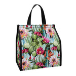 Vintage Cactus And Flower Print Insulated Lunch Tote
