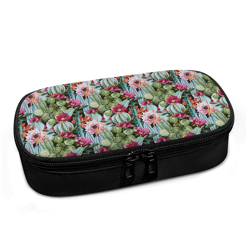 Vintage Cactus And Flower Print Insulin Cooler Travel Case