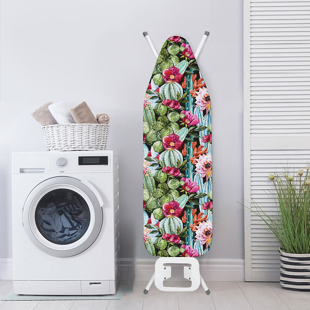Vintage Cactus And Flower Print Ironing Board Cover