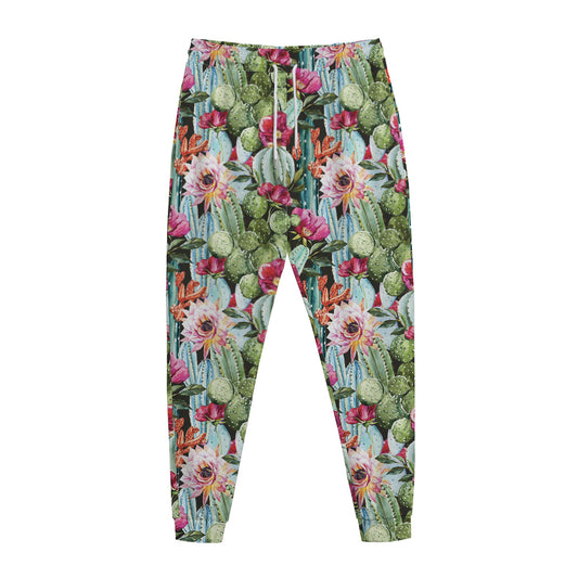 Vintage Cactus And Flower Print Jogger Pants