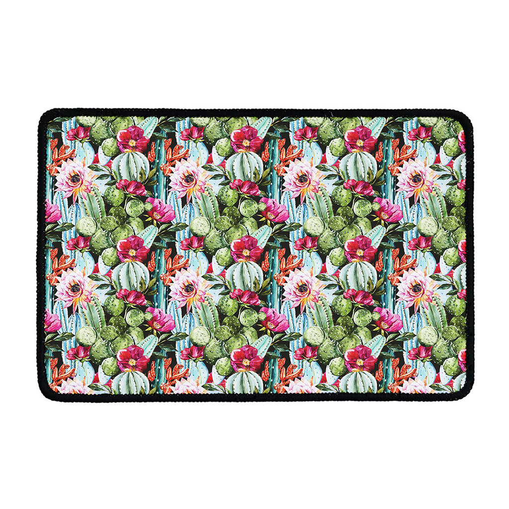 Vintage Cactus And Flower Print Kitchen Mat