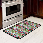 Vintage Cactus And Flower Print Kitchen Mat