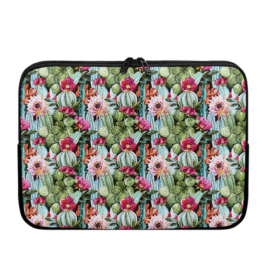 Vintage Cactus And Flower Print Laptop Sleeve