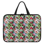 Vintage Cactus And Flower Print Laptop Sleeve With Handle