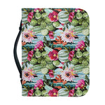 Vintage Cactus And Flower Print Leather Bible Cover