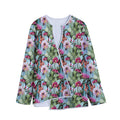 Vintage Cactus And Flower Print Long Sleeve Short Coat
