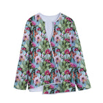 Vintage Cactus And Flower Print Long Sleeve Short Coat