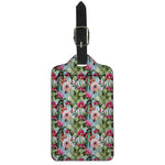 Vintage Cactus And Flower Print Luggage Tag