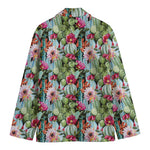 Vintage Cactus And Flower Print Men's Blazer