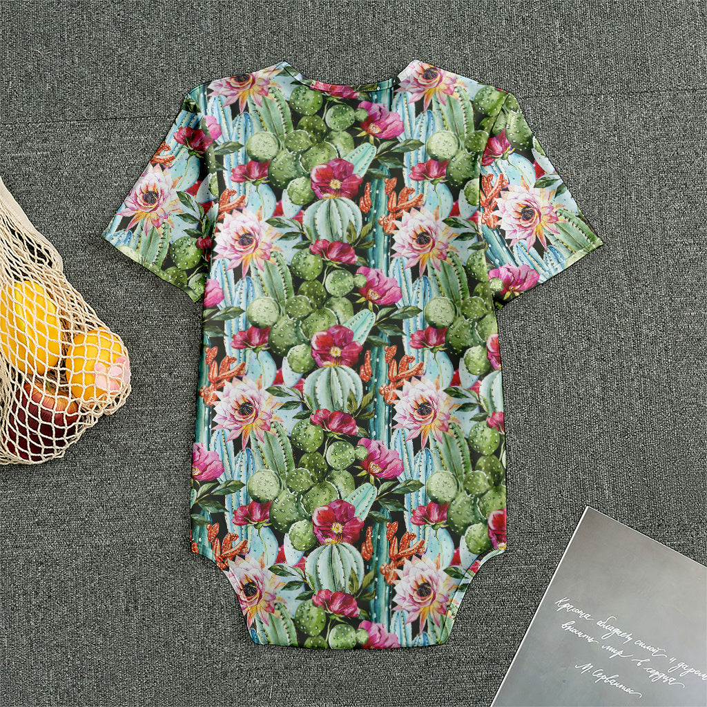 Vintage Cactus And Flower Print Men's Bodysuit