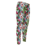 Vintage Cactus And Flower Print Men's Compression Pants