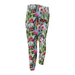 Vintage Cactus And Flower Print Men's Compression Pants