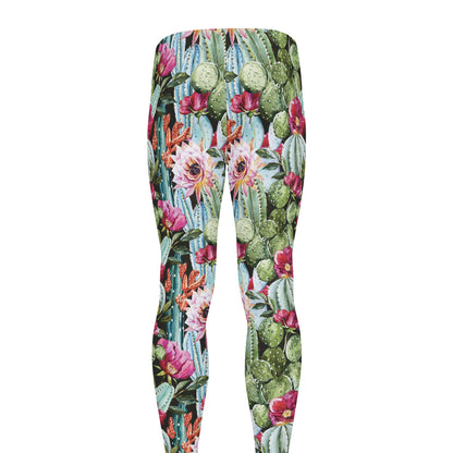 Vintage Cactus And Flower Print Men's leggings